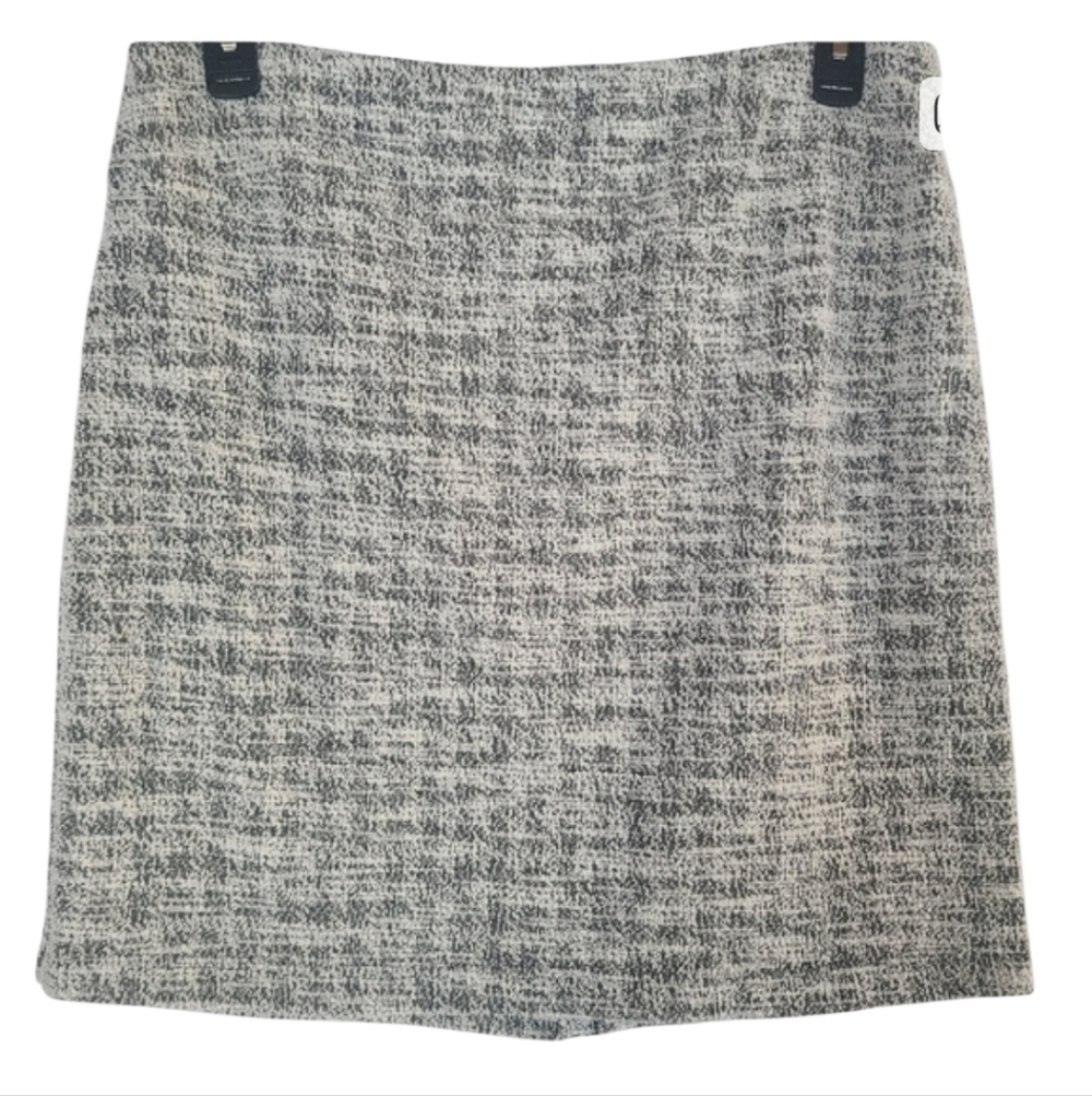 Soho Apparel Black and White Nubby Pencil Skirt XL Knee Length Stretch